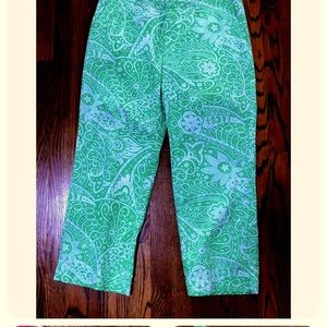 IZOD Lime Green Paisley Pants Slacks - Size 10